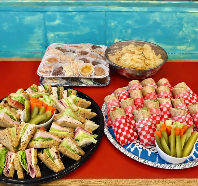 Sandwich platters and snacks prepared at Broughton Street Deli